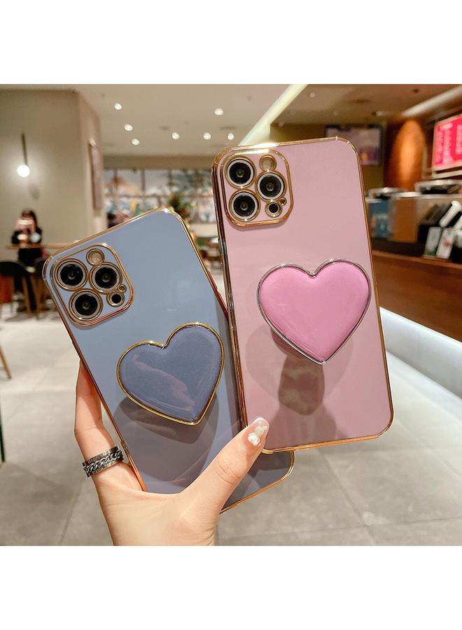 S-TOP Case For iPhone 13 Electroplating Love Heart Holder TPU Phone Case - Image 4