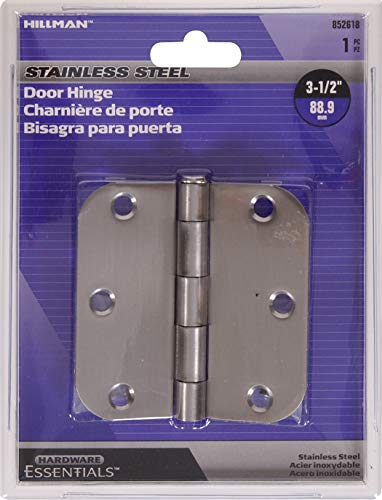 Hardware Essentials 852618 Residential Door Hinges Removable Pin Stainless Steel 3-1/2', 5/8 Round - Image 2