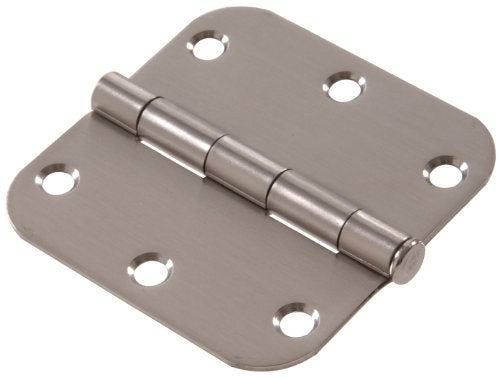 Hardware Essentials 852618 Residential Door Hinges Removable Pin Stainless Steel 3-1/2', 5/8 Round - Image 1