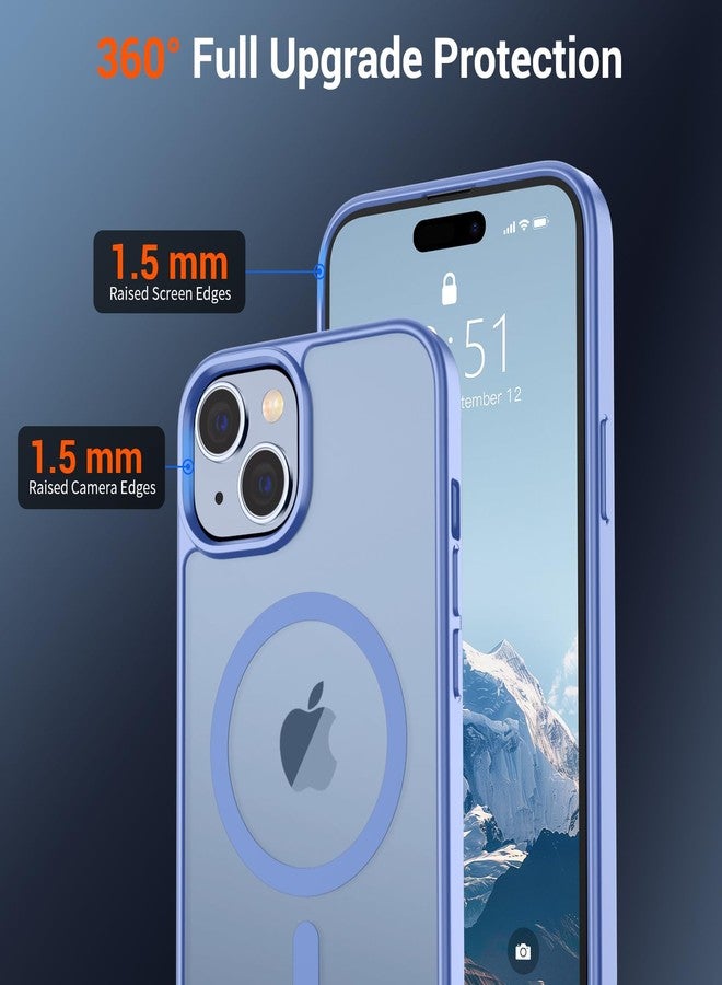 استلق جراب SUPFINE المغناطيسي لهاتف iPhone 15 (متوافق مع MagSafe) (حماية من السقوط بمعايير عسكرية) جراب رفيع وشفاف غير لامع مقاوم للصدمات ومضاد لبصمات الأصابع، أزرق بنفسجي - Image 4