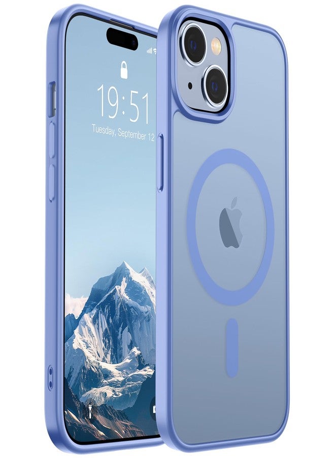 استلق جراب SUPFINE المغناطيسي لهاتف iPhone 15 (متوافق مع MagSafe) (حماية من السقوط بمعايير عسكرية) جراب رفيع وشفاف غير لامع مقاوم للصدمات ومضاد لبصمات الأصابع، أزرق بنفسجي - Image 1