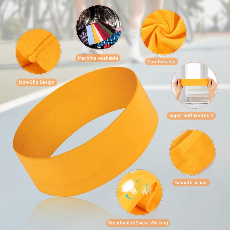 DiyJibb Headbands for Women, Stretchy Non Slip Soft Cotton Cloth Hair Bands for Sports, Workout, Yoga and Running, 7pcs - Image 5