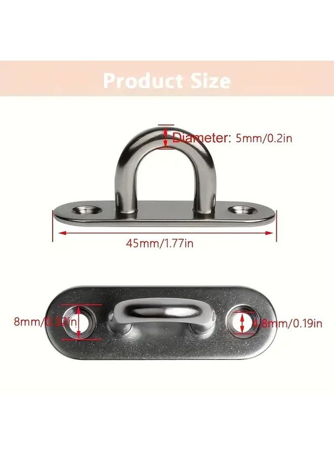 6pcs Silvery M5 Eye Hook Rings With Screws For Heavy Duty Ceiling Wall Hanging - Image 4