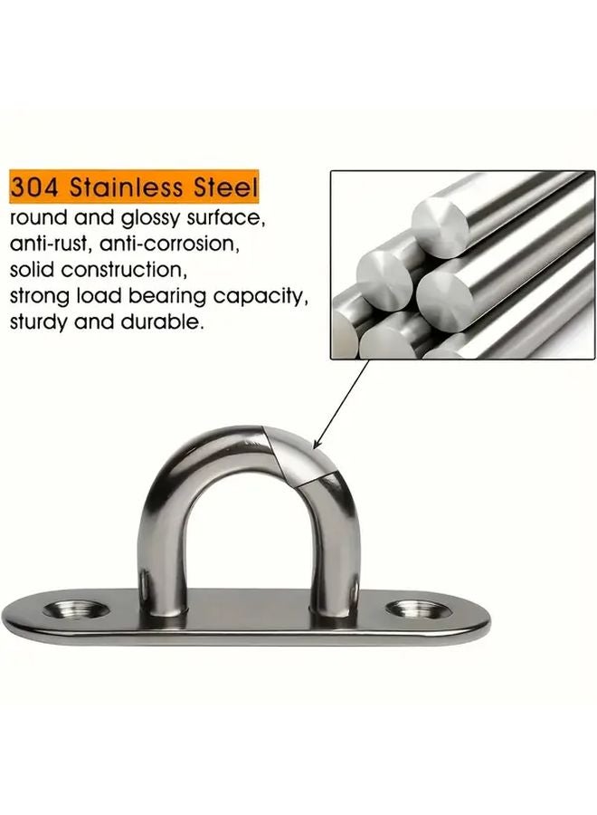 6pcs Silvery M5 Eye Hook Rings With Screws For Heavy Duty Ceiling Wall Hanging - Image 3