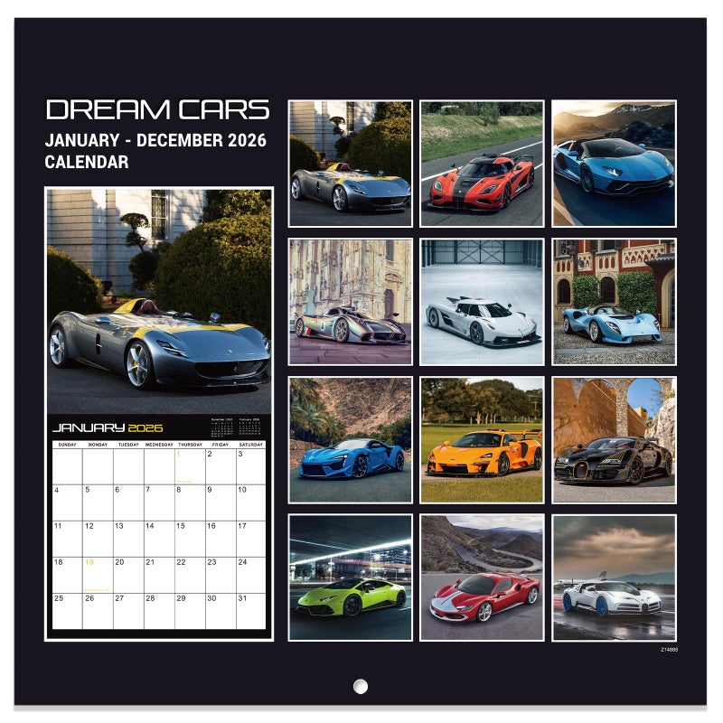 Coboll 2026 Wall Calendar - Cars Calendar from Jan. 2026 to Dec. 2026, 11.8'' x 11.8'' 12 Monthly Calendars 2026 for Home, Office - Image 2