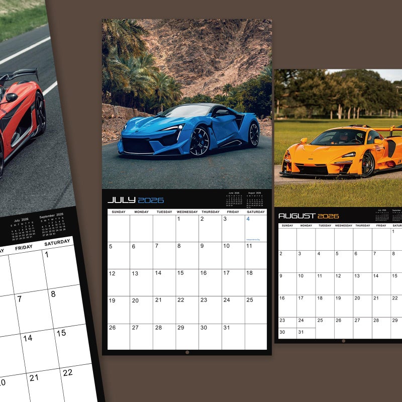 Coboll 2026 Wall Calendar - Cars Calendar from Jan. 2026 to Dec. 2026, 11.8'' x 11.8'' 12 Monthly Calendars 2026 for Home, Office - Image 3