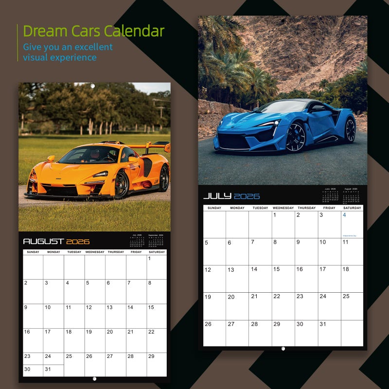 Coboll 2026 Wall Calendar - Cars Calendar from Jan. 2026 to Dec. 2026, 11.8'' x 11.8'' 12 Monthly Calendars 2026 for Home, Office - Image 5