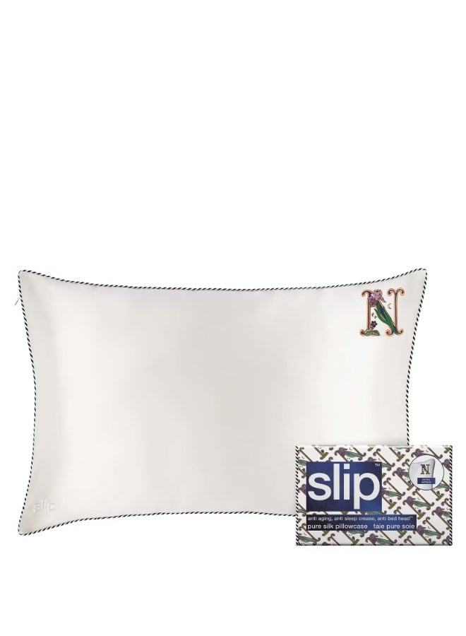 Slip Pure Silk Initial Collection Queen Pillowcase - White | N - Image 1