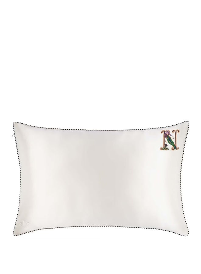Slip Pure Silk Initial Collection Queen Pillowcase - White | N - Image 2