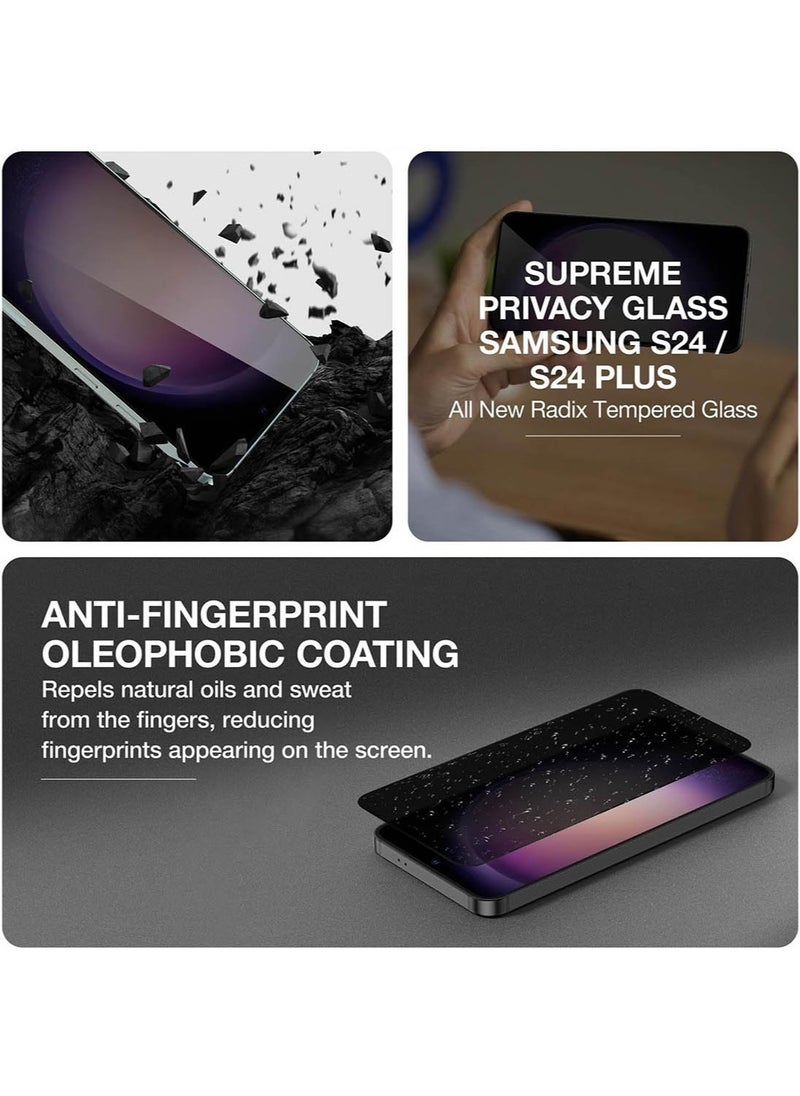 AMAZINGthing - Supreme Privacy Glass Full Cover for Samsung Galaxy S24 Screen Protector Tempered Glass - [180 Degree PRIVACY] - Image 1