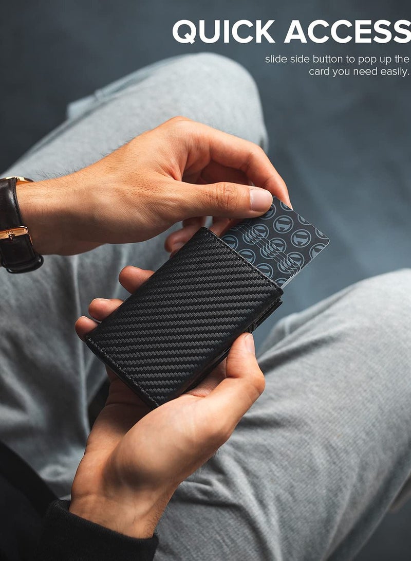 KASTWAVE Card Holder Wallet with Coin Pocket Magnetic Closure Pop Up Cards, With ID Window Leather Wallet for Cash u0026 Credit Cards, Slim Business Credit Card Wallet with Money Pocket for Men - Image 4