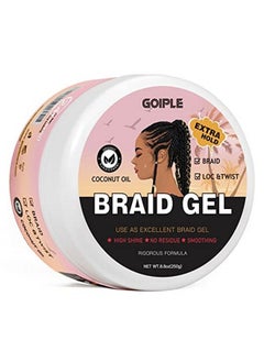 Goiple Braid Gel Good For Twist Locs Braids Edge No Flake Extra Hold High Shine Braiding Gel & Edge Control Loc Gel Long Lasting For Locks Cornrows Smooths & Tames Frizz 8.8Oz (Strawberry Flover)  - Image 1