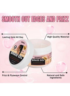 Goiple Braid Gel Good For Twist Locs Braids Edge No Flake Extra Hold High Shine Braiding Gel & Edge Control Loc Gel Long Lasting For Locks Cornrows Smooths & Tames Frizz 8.8Oz (Strawberry Flover)  - Image 4