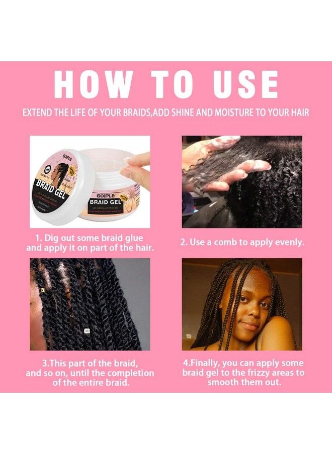 Goiple - Braid Gel Good For Twist Locs Braids Edge No Flake Extra Hold High Shine Braiding Gel & Edge Control Loc Gel Long Lasting For Locks Cornrows Smooths & Tames Frizz 8.8Oz (Strawberry Flover) - Image 1