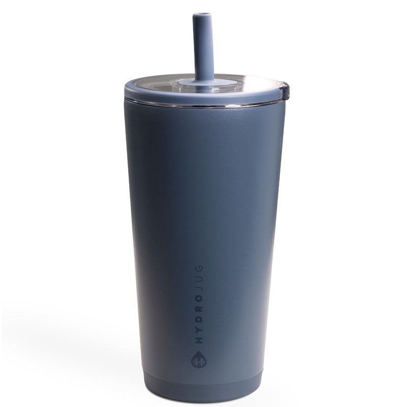 HydroJug هيدروجوج كوب يومي 20 أونصة - كوب معزول مبطن بالسيراميك مع قشة وغطاء ناعم اللمس، مناسب لحامل الأكواب، عزل فراغ مزدوج الجدار، كوب سفر قابل لإعادة الاستخدام - كاسكيد - Image 1