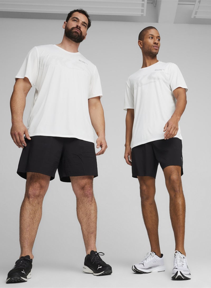 PUMA RUN "FAVORITE" Mens White Graphic T-shirt - Image 1
