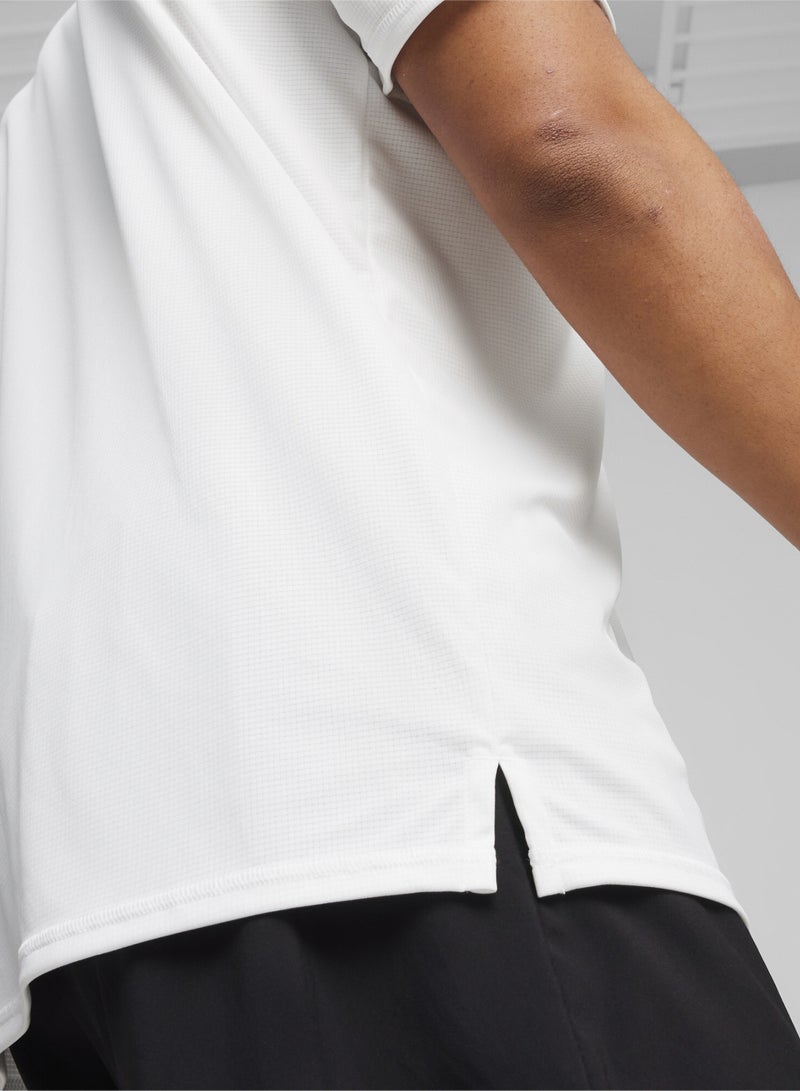 PUMA RUN "FAVORITE" Mens White Graphic T-shirt - Image 3