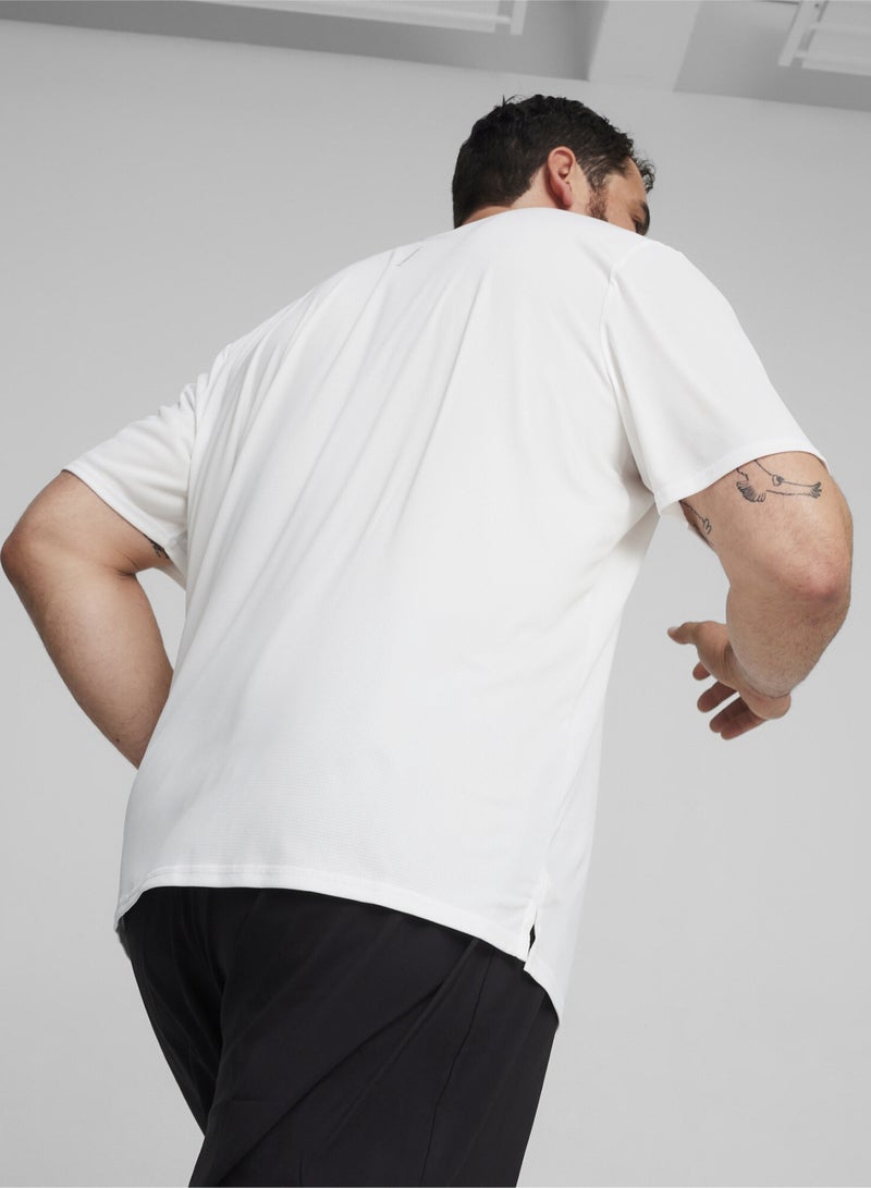 PUMA RUN "FAVORITE" Mens White Graphic T-shirt - Image 5