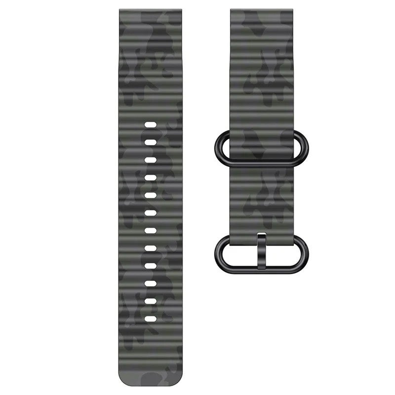 Bluejw Replacement 22mm 26mm Silicone Rubber Watch Band for Garmin Fenix 7X/7 Pro Solar, 6X/6 Sapphire, 5/5X Plus, 3/3HR, Epix – QuickFit Camouflage Strap - Image 5
