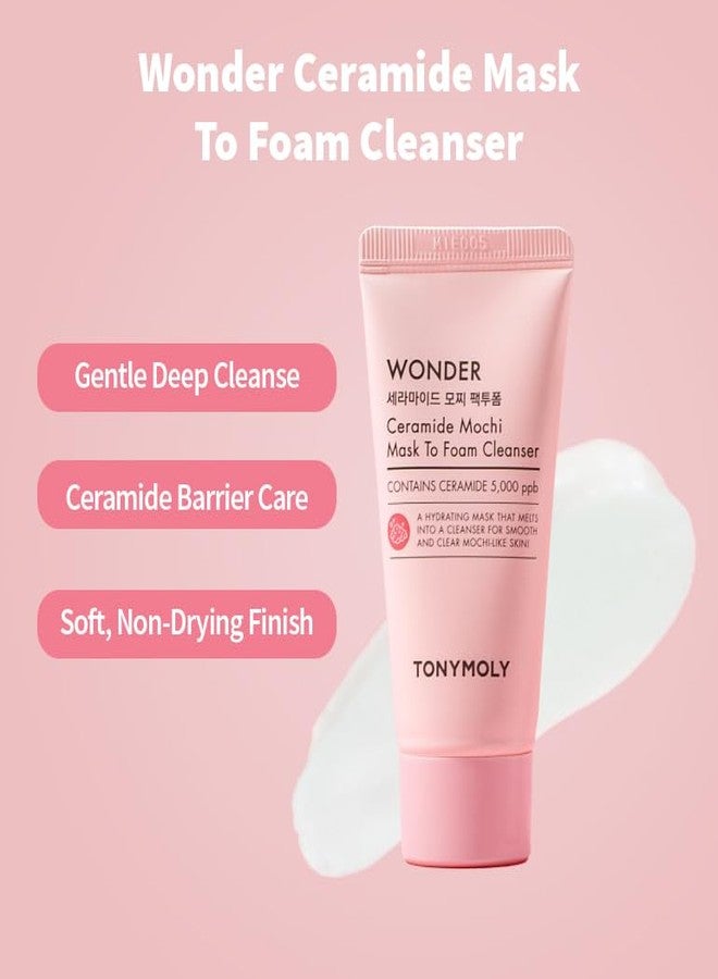 TONYMOLY Wonder Ceramide Mochi Everyday Skin Routine Kit - 3-Piece Mini Korean Skincare Gift Set with Mask-to-Foam Cleanser, Milky Toner & Water Cream - Travel Size Barrier Repair Routine for Dry, Sensitive Skin - Image 5