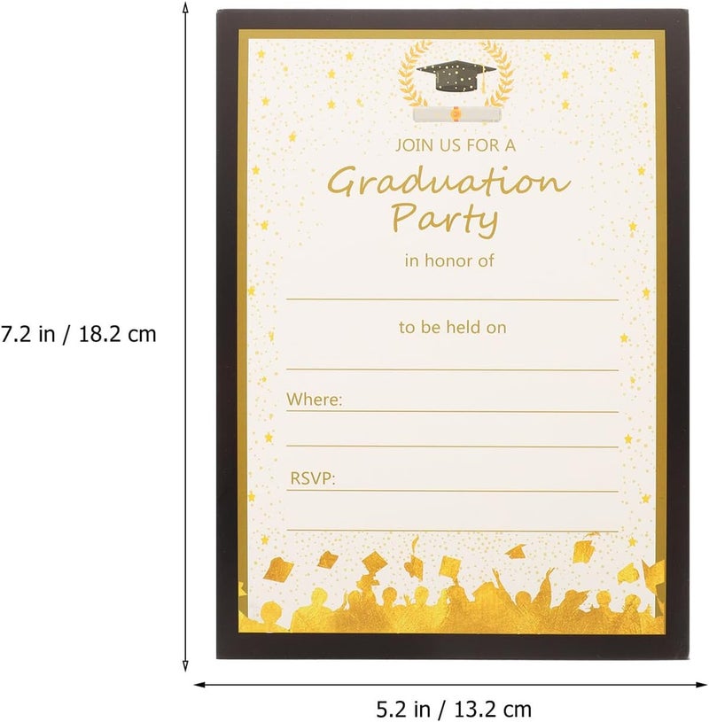 Healifty 20pcs Graduation Invitations Cards for Party Grad Celebration School Graduation Party Invites with Envelopes for College High School Ceremony - Image 2
