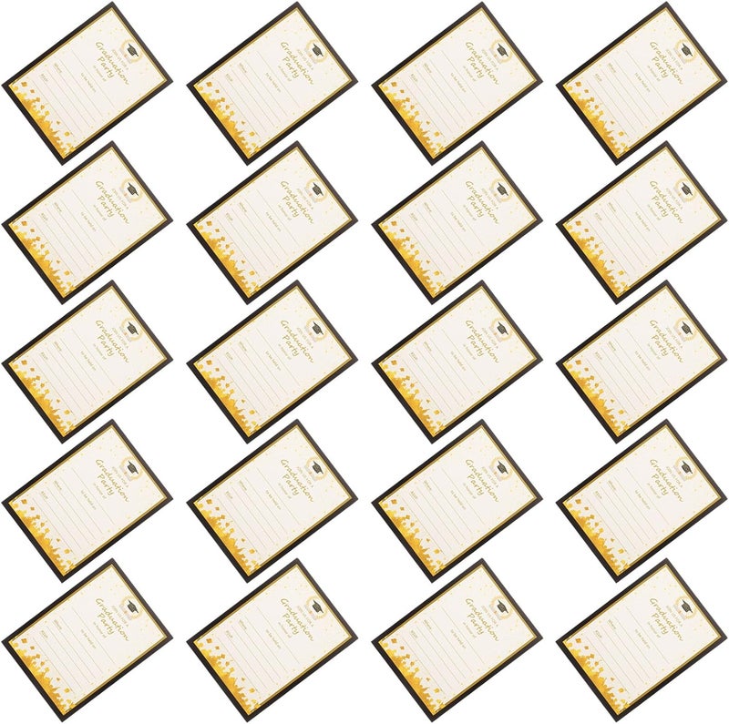 Healifty 20pcs Graduation Invitations Cards for Party Grad Celebration School Graduation Party Invites with Envelopes for College High School Ceremony - Image 1