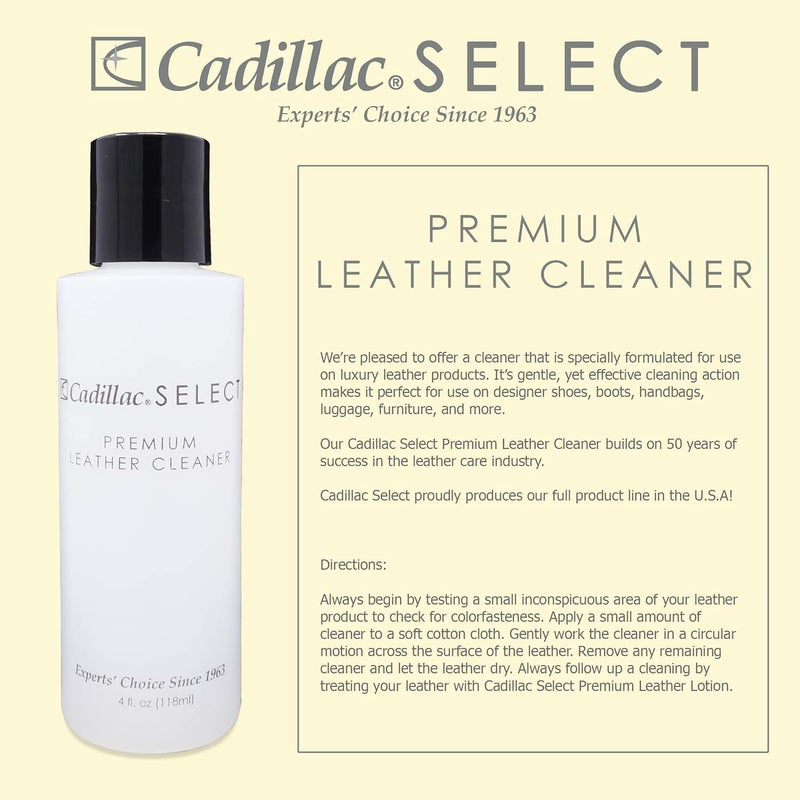 Cadillac Select Premium Leather Cleaner 4 oz - Ideal for Shoes, Handbags, Jackets, and More - Image 3