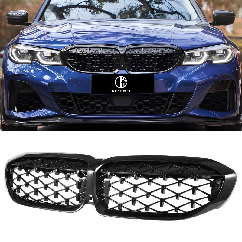 DEKEWEI G20 Grill Black Kidney Grille Compatible with BMW 3 Series G20 20192022 316i 318i 320i 328i 330i 335i 340i Gloss Black Diamond