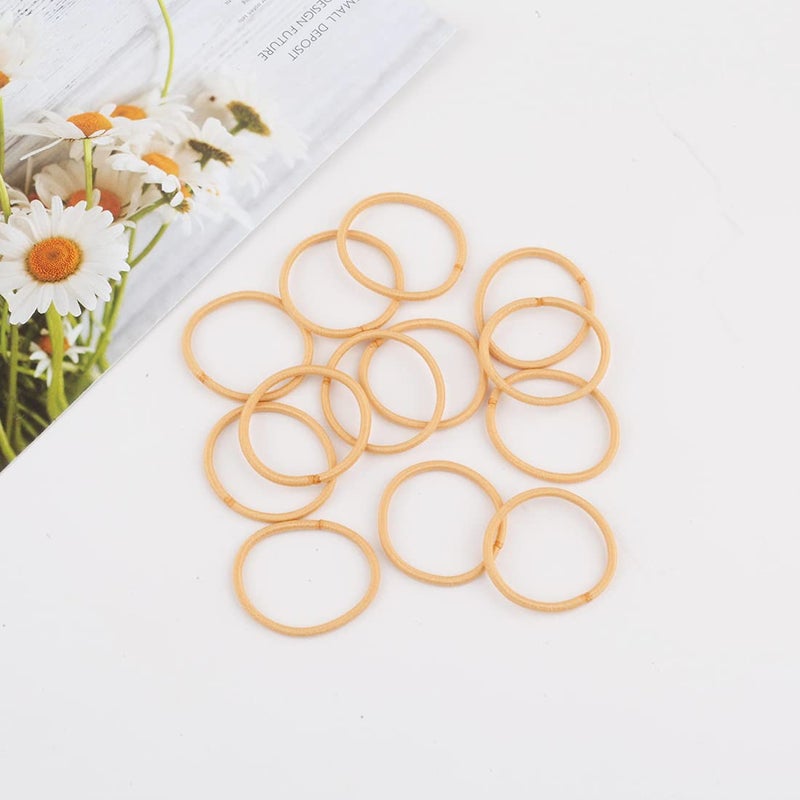 Joyeah 100 Pcs Baby Hair Ties - Gold Hair Bands for thin hair- No Metal Hair Elastics -Ponytail Holder for Kids(2 mm x 2.5 cm,Blonde) - Image 2