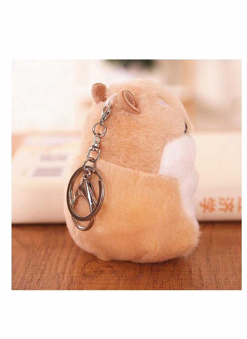 Y&D - Plush Hamster Keychains Stuffed Animal Keyring Pendant Purse Backpack Handbag Charms 2 Pack - Image 1