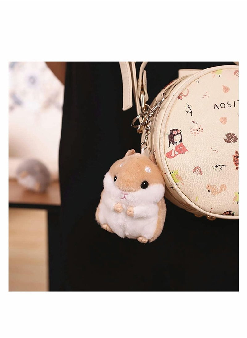 Y&D - Plush Hamster Keychains Stuffed Animal Keyring Pendant Purse Backpack Handbag Charms 2 Pack - Image 1
