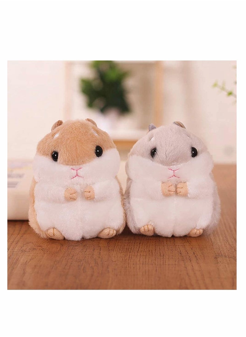 Y&D - Plush Hamster Keychains Stuffed Animal Keyring Pendant Purse Backpack Handbag Charms 2 Pack - Image 1