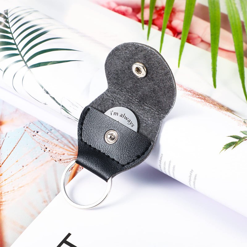 Sureio Pocket Hug Token Long Distance Relationship Keepsake Stainless Steel Double Sided Inspirational Gift with Keychain - Image 5