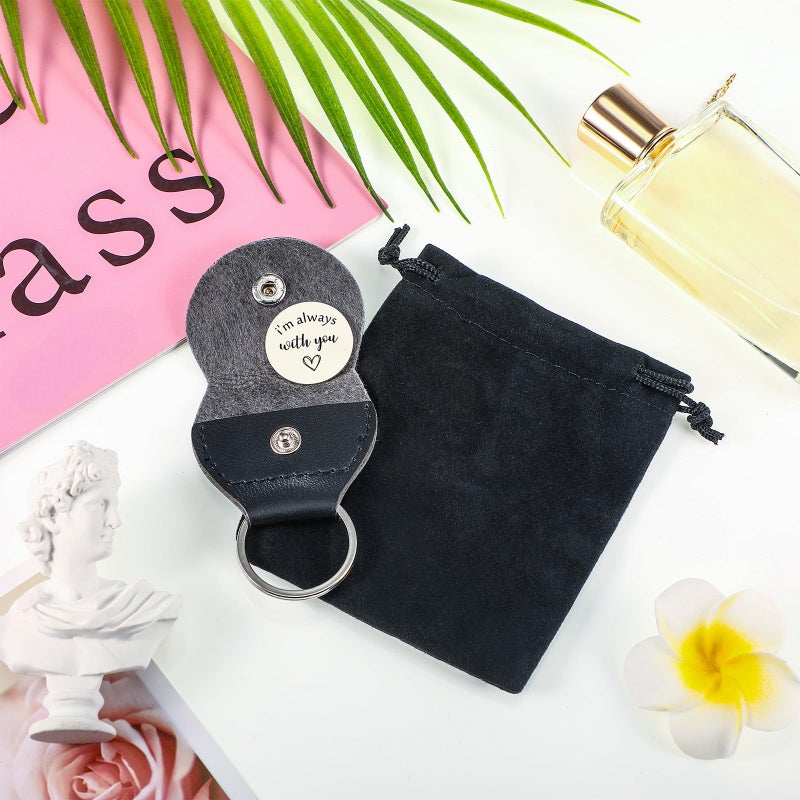 Sureio Pocket Hug Token Long Distance Relationship Keepsake Stainless Steel Double Sided Inspirational Gift with Keychain - Image 3