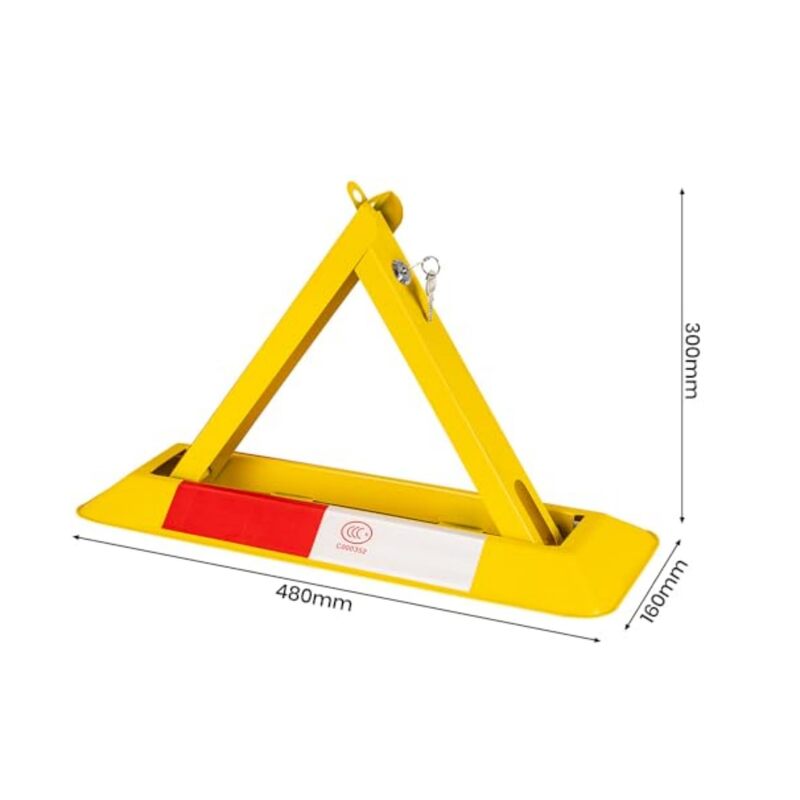 Foldable Parking Barrier,Car Parking Lock Manual Lockable Parking Space Block with Keys,Private Parking Space Lock for Shopping Malls, Hotels,Office,Airports - Image 1