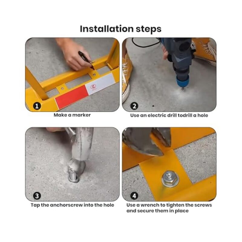 Foldable Parking Barrier,Car Parking Lock Manual Lockable Parking Space Block with Keys,Private Parking Space Lock for Shopping Malls, Hotels,Office,Airports - Image 5