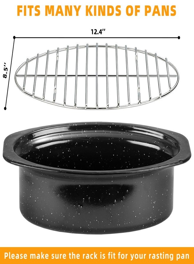 RIDGEPOLE 12.4" Oval Stainless Steel Roasting Rack/Cooling Rack - 4MM Heavy Duty Roaster Rack, Dishwasher & Oven Safe, for Turkey Chicken Roasting, Thanksgiving Christmas Holiday Gift for Wife/Mom. - Image 2