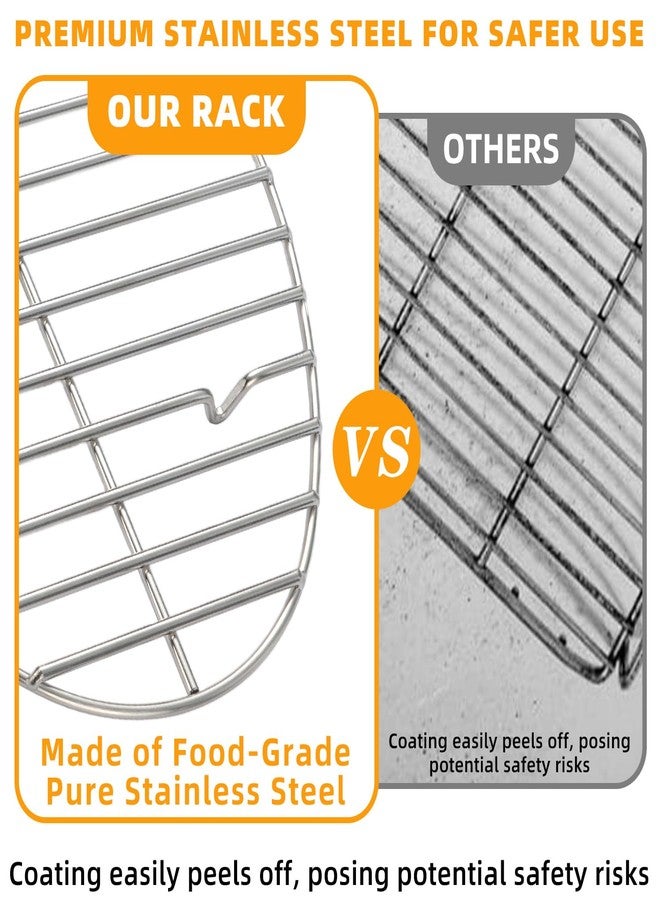 RIDGEPOLE 12.4" Oval Stainless Steel Roasting Rack/Cooling Rack - 4MM Heavy Duty Roaster Rack, Dishwasher & Oven Safe, for Turkey Chicken Roasting, Thanksgiving Christmas Holiday Gift for Wife/Mom. - Image 5