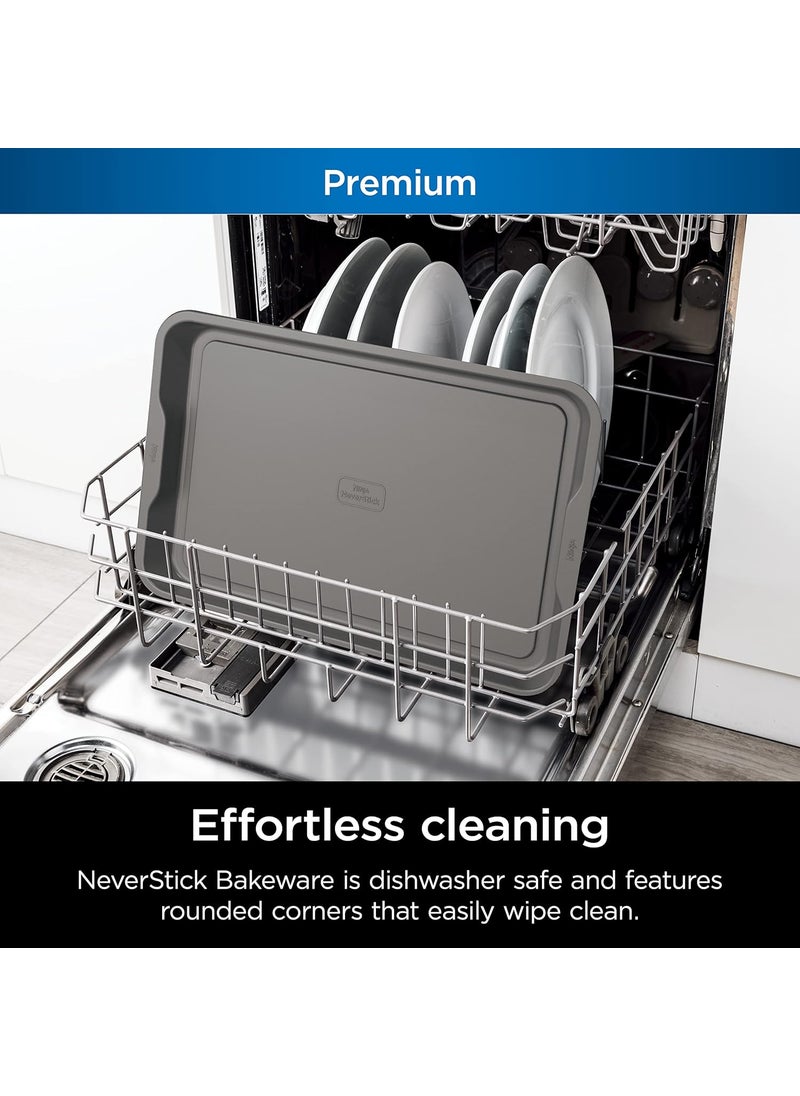 Ninja Ninja B32002 Foodi NeverStick Premium 2Piece Baking Sheet Set Nonstick Oven Safe up to 500F with 9 x 13 inch Sheet  11 x 17 inch Sheet Dishwasher Safe Grey  - Image 5