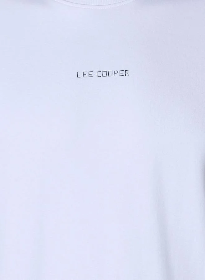 لي كوبر Lee Cooper Men Regular Fit Crew Neck Short Sleeve Logo Print T-shirt