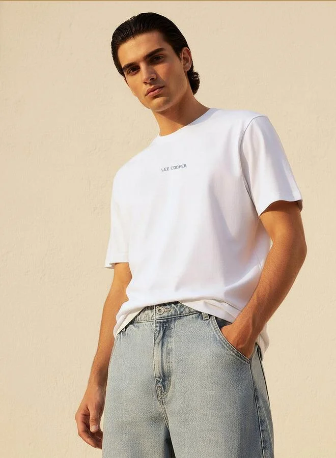 Lee Cooper  Lee Cooper Men Regular Fit Crew Neck Short Sleeve Logo Print T-shirt for Men | Best Price UAE