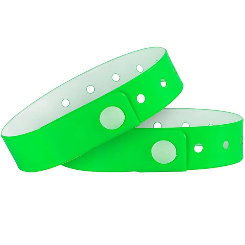 Ouchan Plastic Event Wristbands Neon Green 500 Pack Vinyl Wristbands for Parties