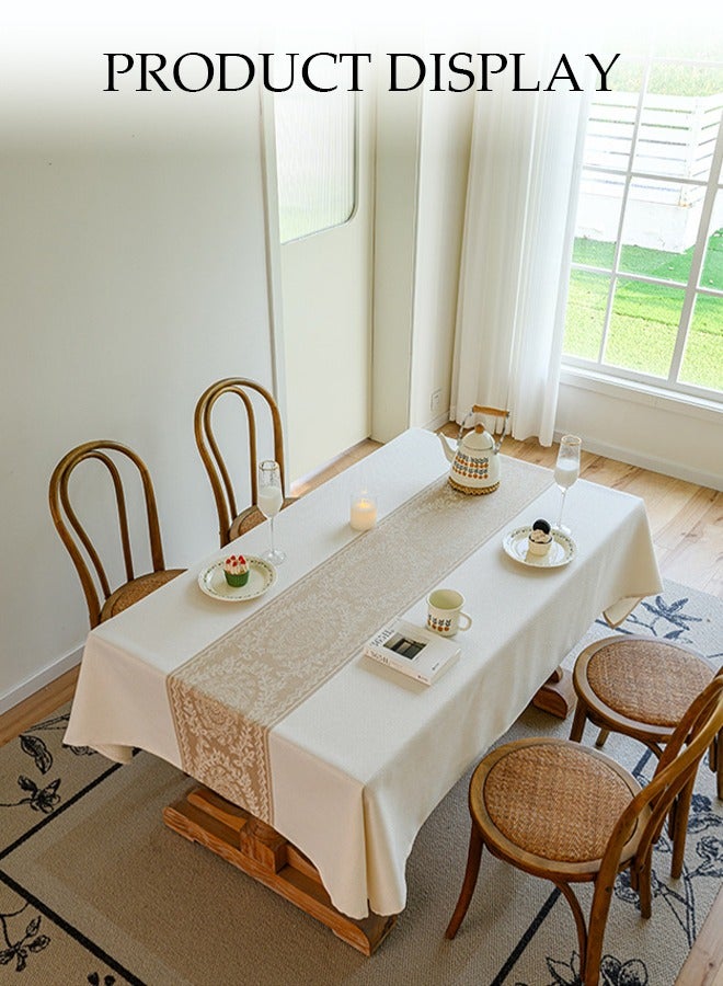 DUNISO مفرش طاولة مستطيل مقاوم للماء، مفرش طاولة قابل للتنفس، غطاء طاولة قهوة مضاد للغبار، مقاوم للحرارة ومتين، مناسب لطاولات الطعام، المكاتب، طاولات الزينة، العدادات، طاولات القهوة، 100 * 160 سم - Image 5