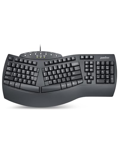 Perixx PERIBOARD512B Wired Ergonomic Keyboard Split Keyboard Wrist Rest Natural Typing Wired USB Connectivity US English Black - Image 1