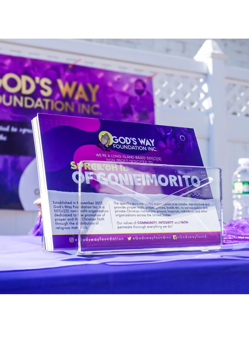 SYOSI Acrylic Mail Holder Clear File Letter Organizer for Desk Lightweight Countertop Bill Holding Sorter Stand Tabletop Plastic Menu Display Holderm Mail Sorter Letter Clip Desktop Organizer - Image 4