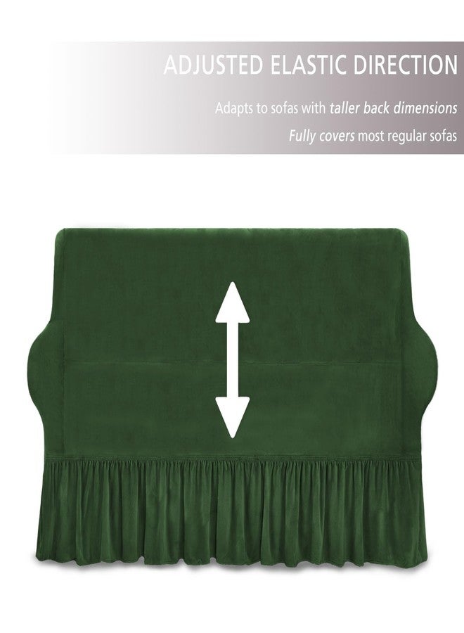 NICEEC Sofa Cover Super Soft 1-Piece Green Sofa Slipcover for Sofas Stretch Universal Spandex Couch Covers for Living Room Easy Fit Washable Furniture Sofa Protector with Skirt - Image 5