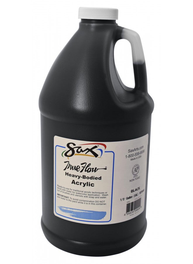 Sax True Flow Heavy Body Acrylic Paint, 1/2 Gallon, Mars Black - 439298, 64.2 Fl Oz (Pack of 1) - Image 1