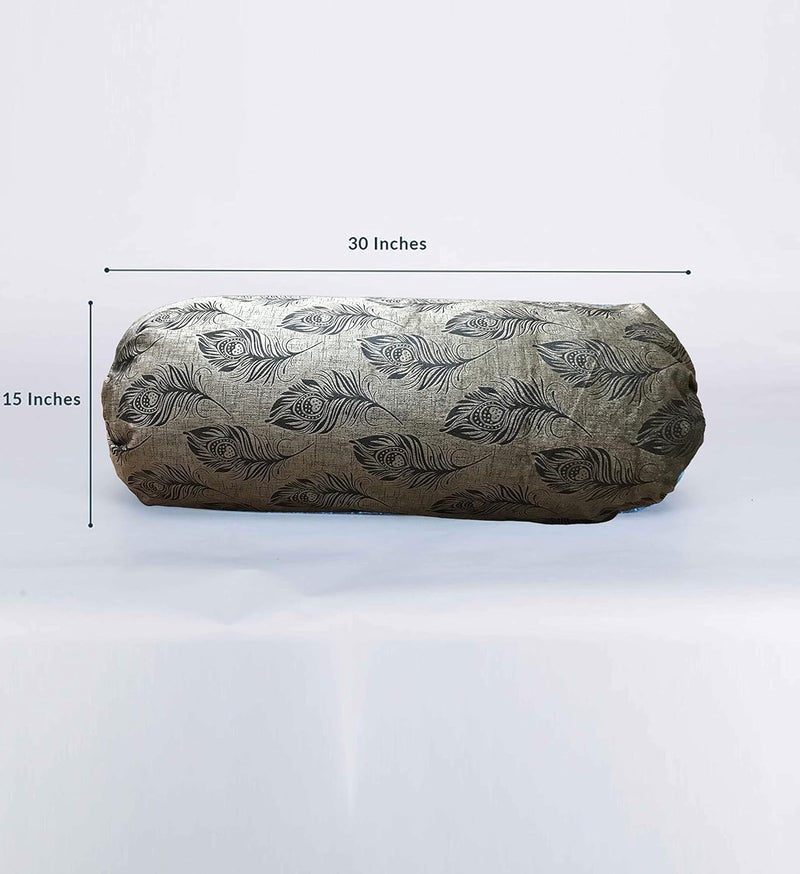 IM FAB IM FAB Morepankh Velvet Fabric Bolster Cover Set of 2 Pcs BrownCoffee - Image 2