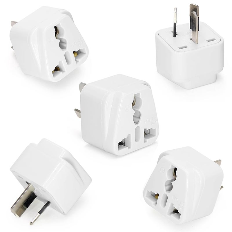 MANGO 5 PCS Australia Plug Adapter Universal Travel Plug Adapter Converts all TYPE G Plugs from United Kingdom UK Singapore and etc White