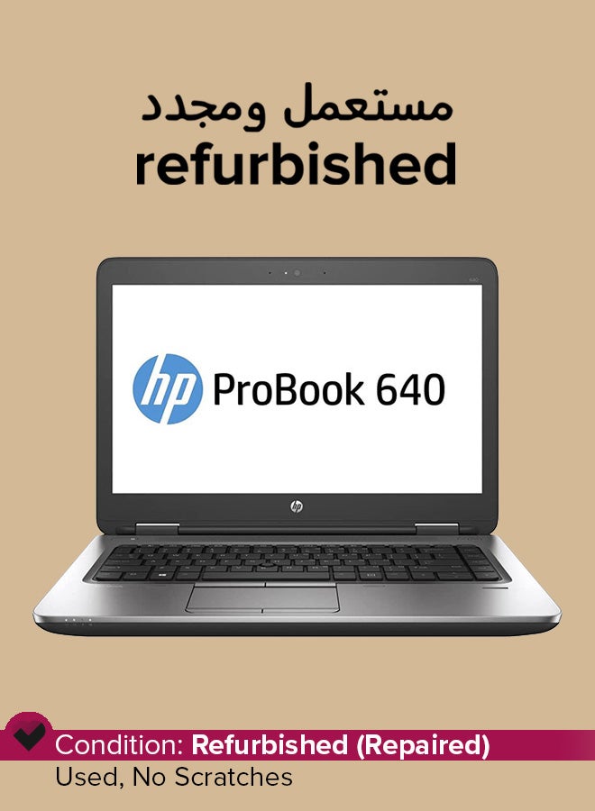HP Refurbished - Probook 640 G2 Laptop With 14-Inch Display,Intel Core i5 Processor/6th Gen/8GB RAM/256GB SSD/Intel HD Graphics 520 English/Arabic Black/Silver - Image 1